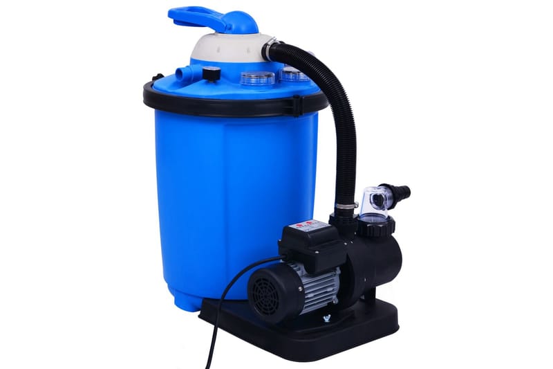 Sandfilterpumpe med timer 550 W 50 L - Blå - Hage - Utendørsbad - Rengjøring til basseng - Sandfilter