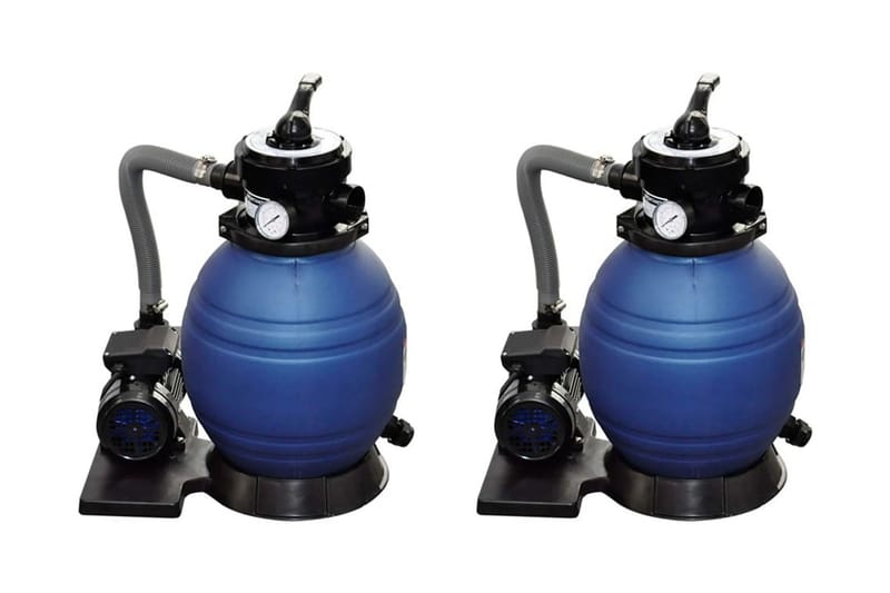 Sandfilterpumper 2 stk 400 W 11000 l/t - Blå - Hage - Utendørsbad - Rengjøring til basseng - Sandfilter