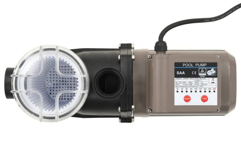 Bassengpumpe med tidsur svart 0,25 HP 8000 L/t - Hage - Utendørsbad - Rengjøring til basseng - Sirkulasjonspumpe & bassengpumpe