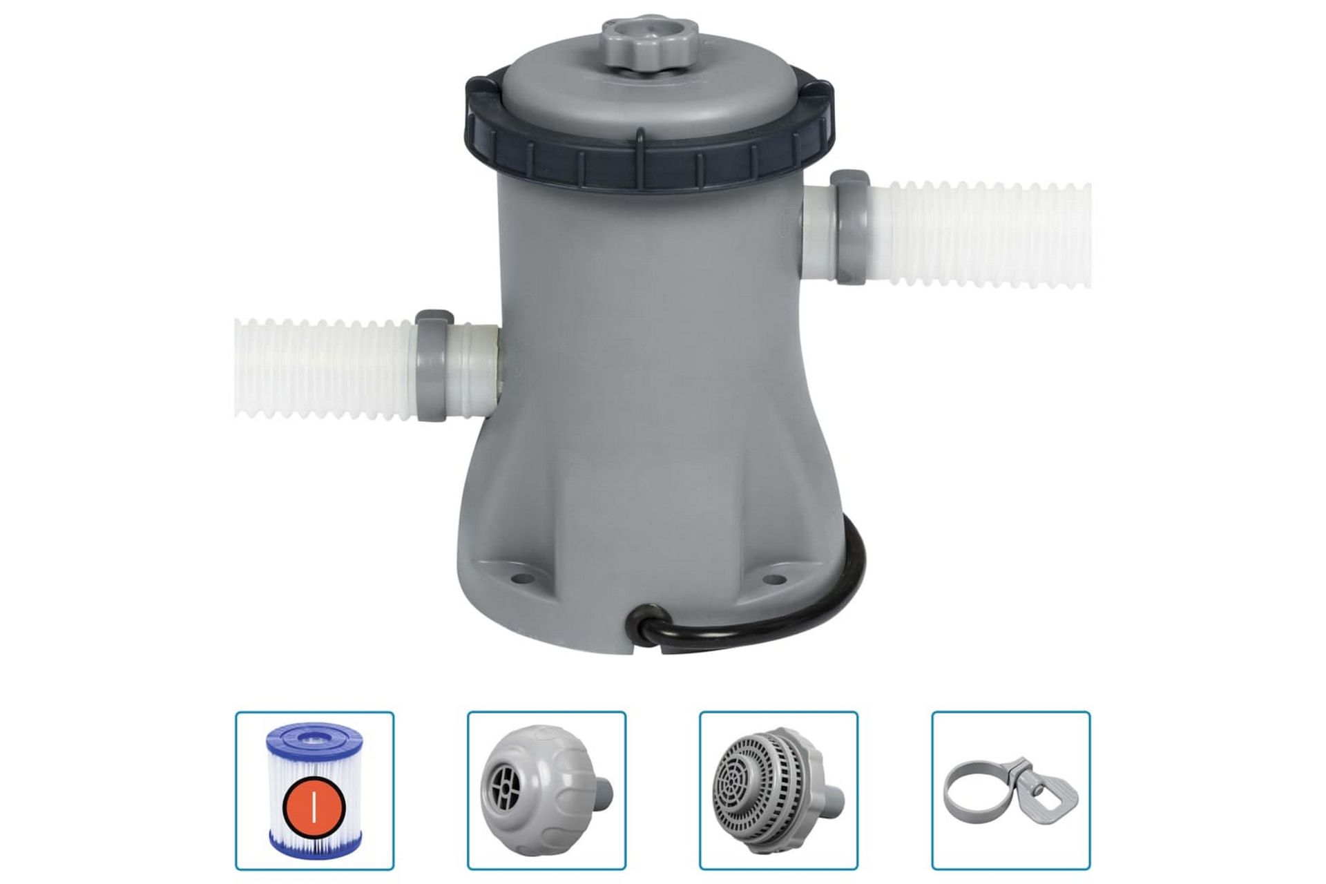 Bestway Filterpumpe for basseng Flowclear 330 gal - Grå - Hage - Utendørsbad - Rengjøring til basseng - Sirkulasjonspumpe & bassengpumpe