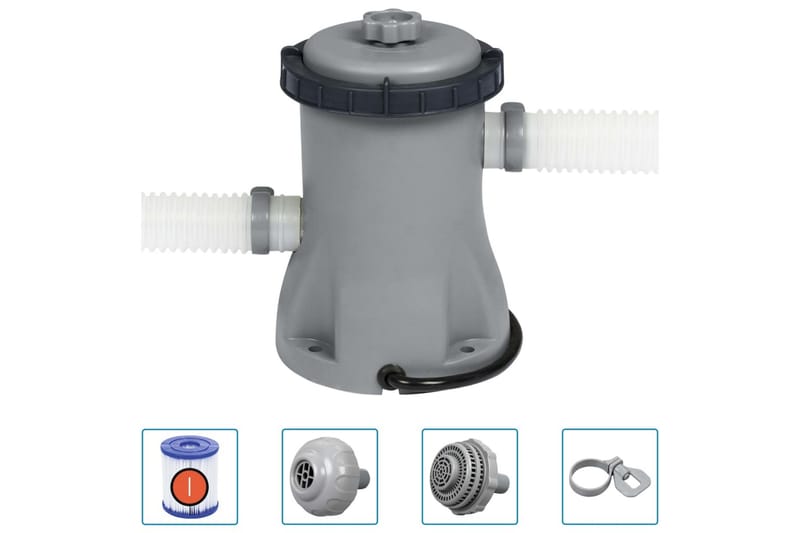 Bestway Filterpumpe for basseng Flowclear 330 gal - Grå - Hage - Utendørsbad - Rengjøring til basseng - Sirkulasjonspumpe & bassengpumpe