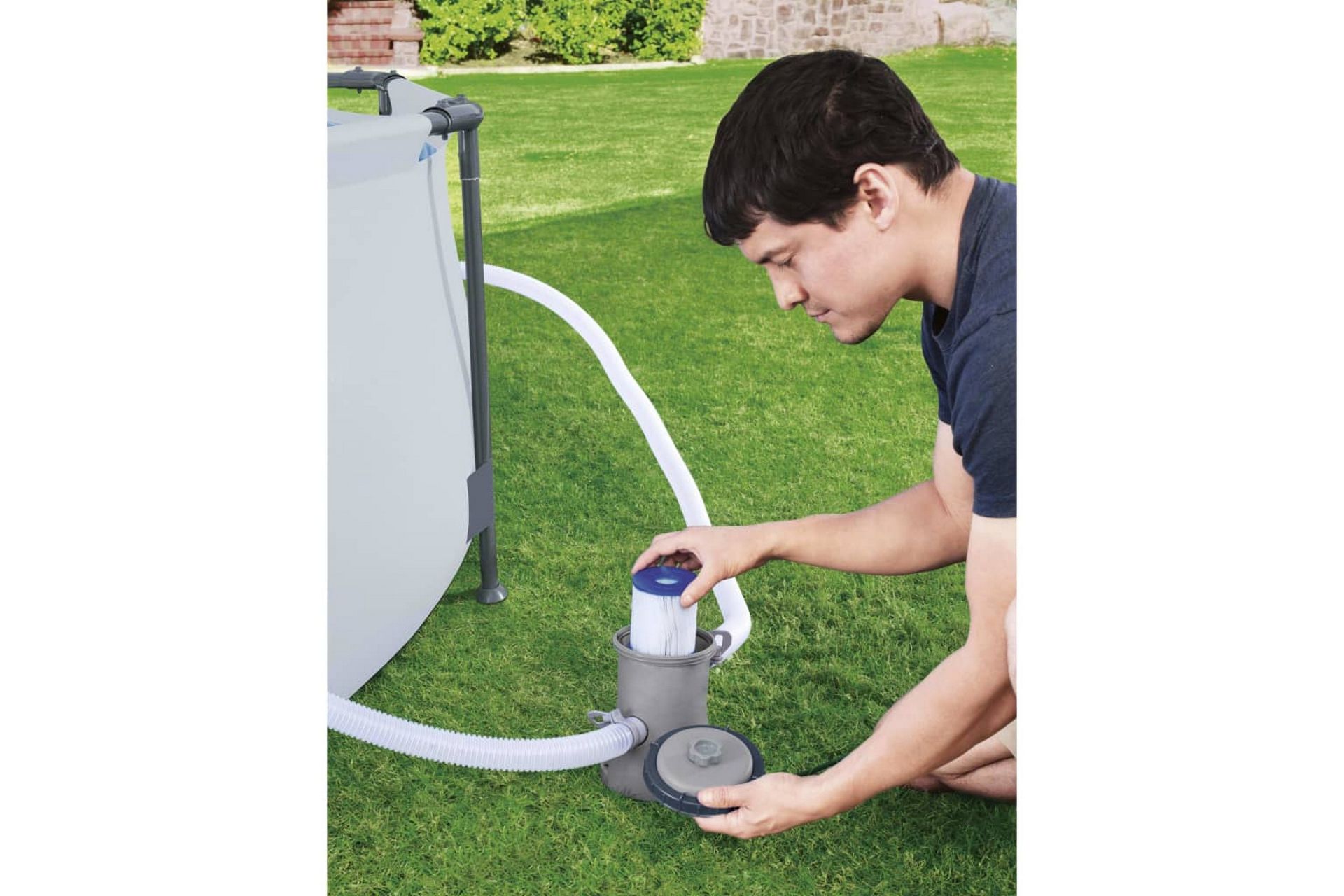 Bestway Filterpumpe for basseng Flowclear 330 gal - Grå - Hage - Utendørsbad - Rengjøring til basseng - Sirkulasjonspumpe & bassengpumpe