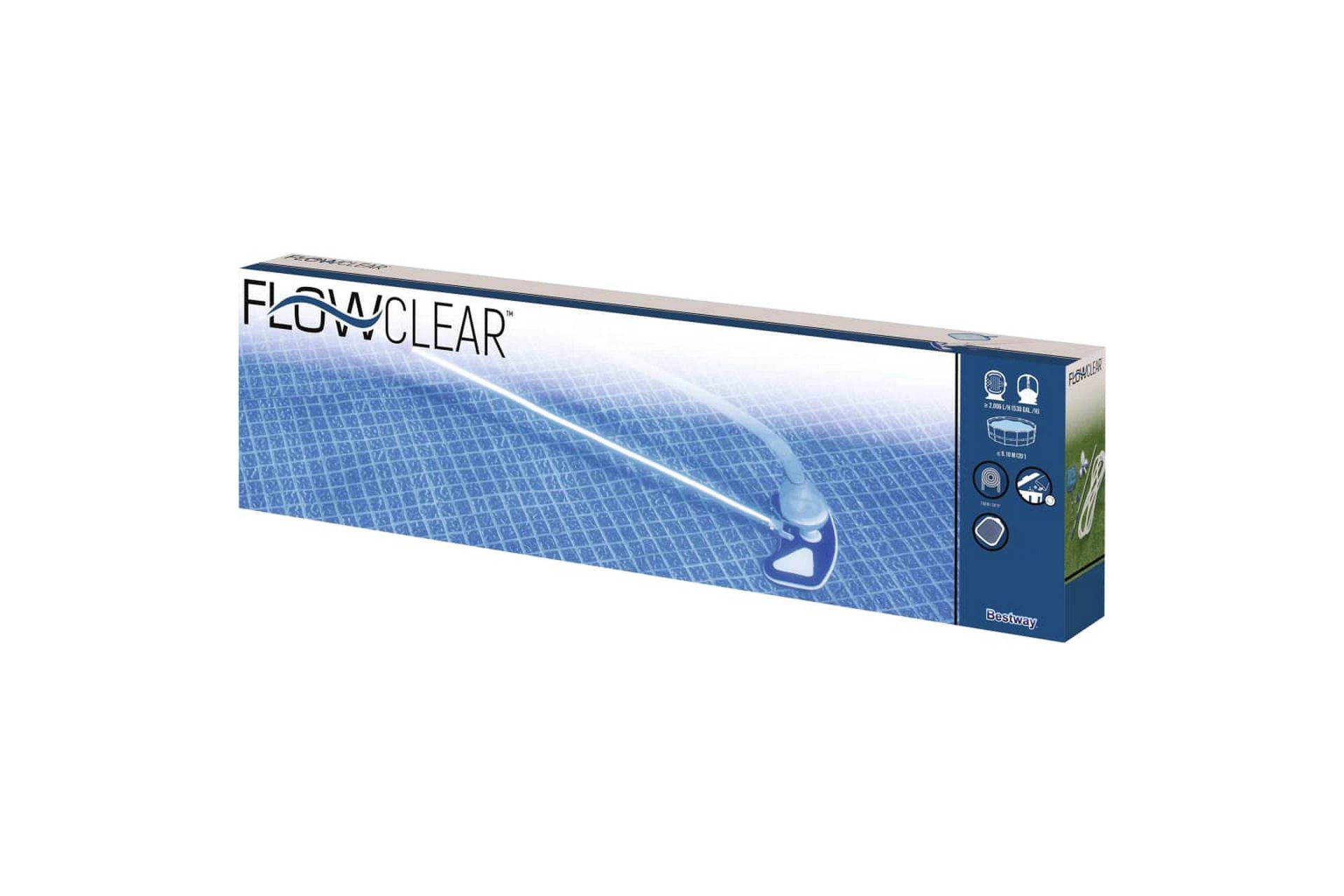 Bestway Flowclear Rengjøringssett til basseng AquaClean - Hvit - Hage - Utendørsbad - Rengjøring til basseng - Sirkulasjonspumpe & bassengpumpe