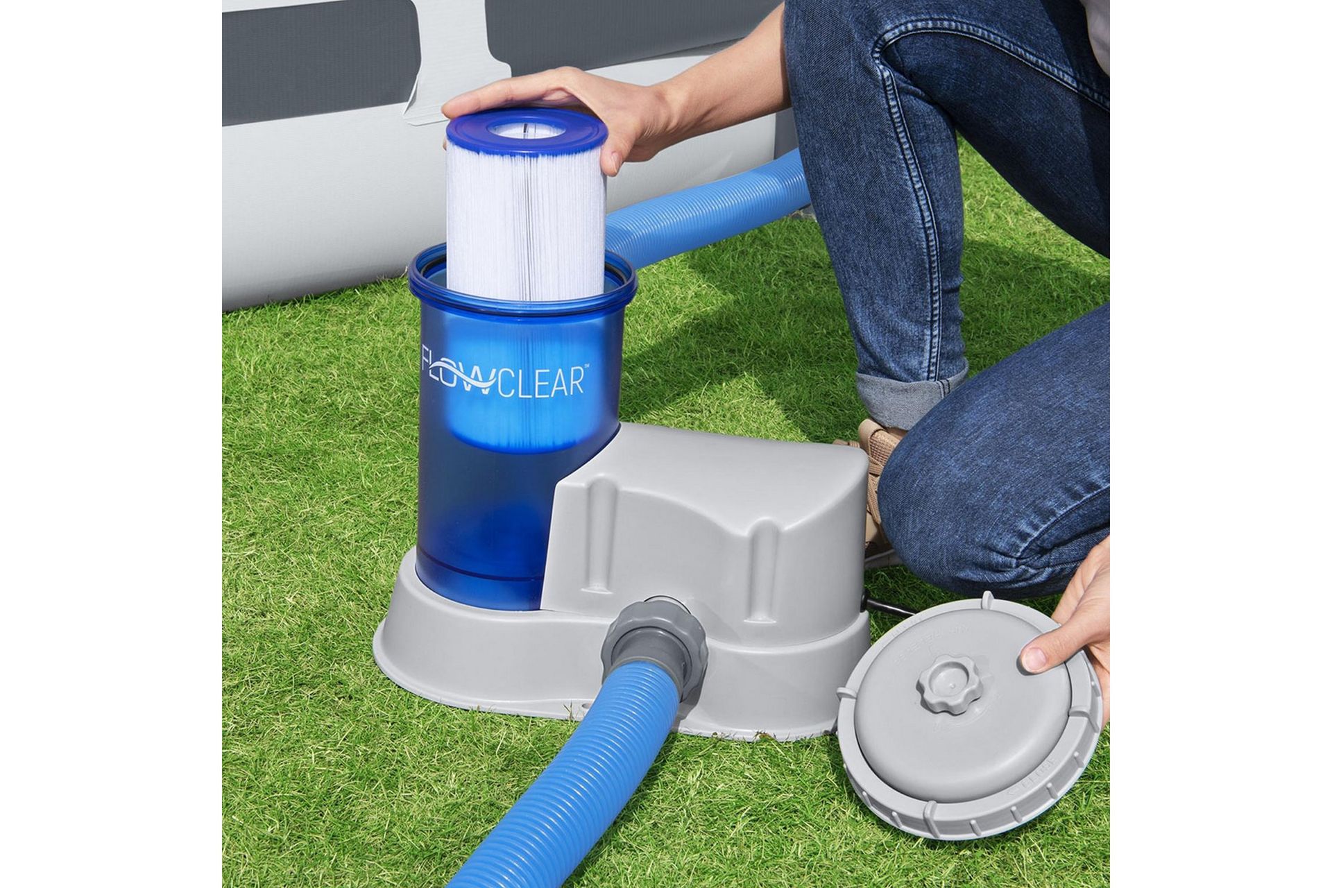 Bestway Flowclear transparent filterpumpe basseng over bakke - Bestway - Hage - Utendørsbad - Rengjøring til basseng - Sirkulasjonspumpe & bassengpumpe
