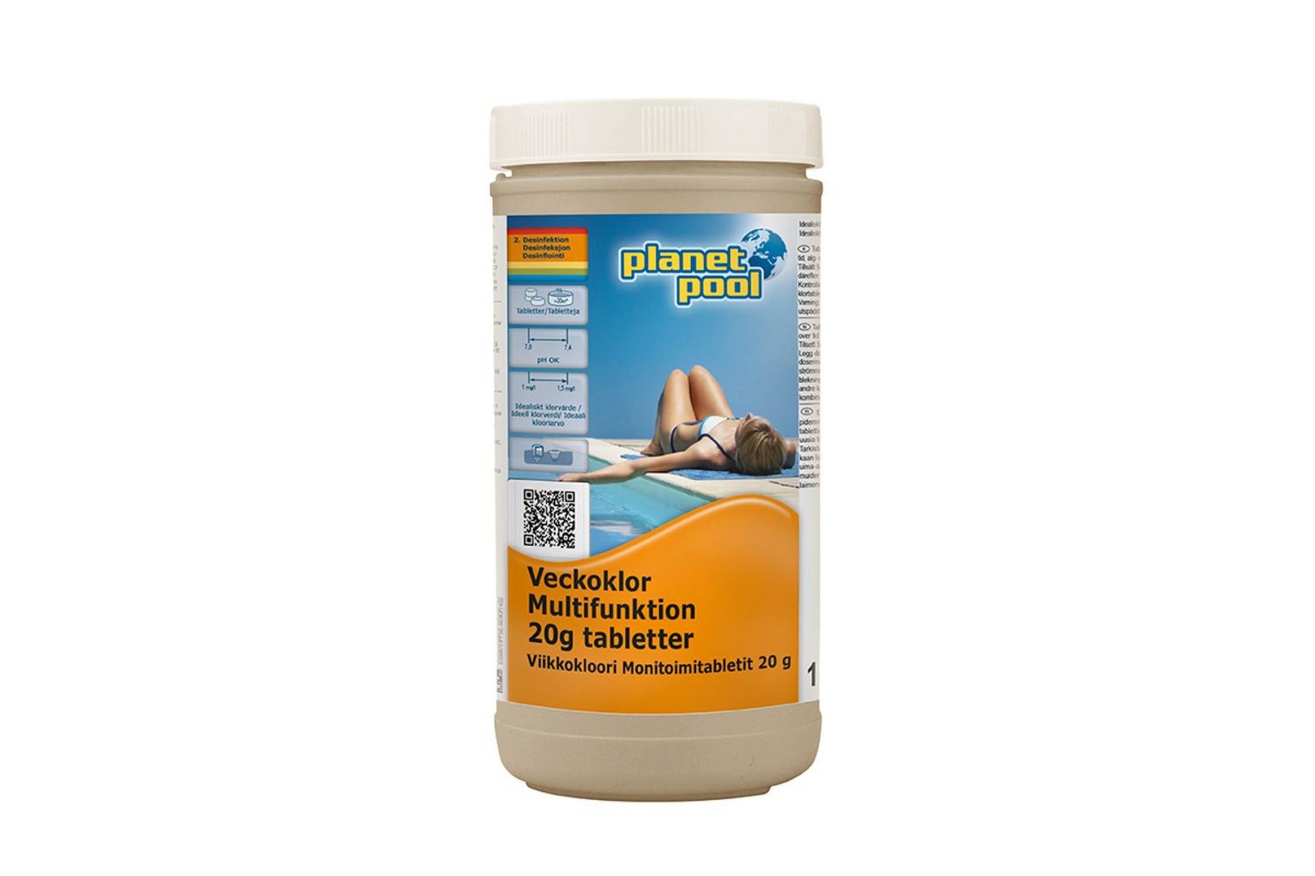 Vannpleie Planet Pool Uke-klor Multifunksjon 20g stykke 1 kg -