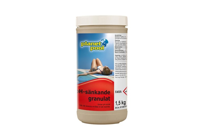 Vannpleie Planet Pool Senker pH Granulat 1,5 kg, 1,5 kg