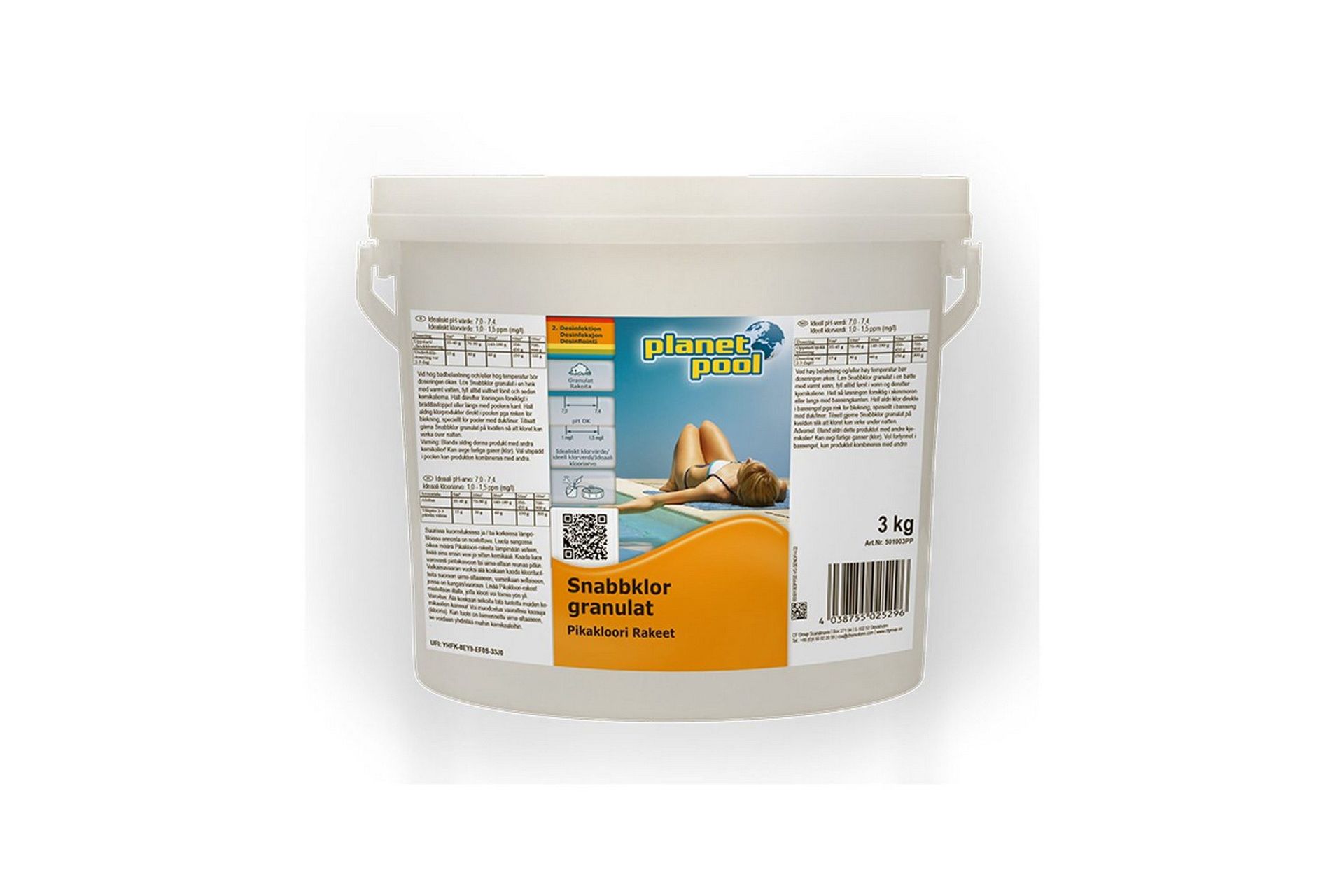 Vannpleie Planet Pool Hurtigklor Granulat 3 kg - 3 kg