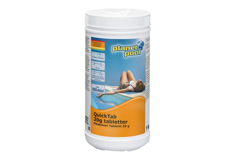 Vannpleie Planet Pool QuickTab 1 kg (20g tabletter) - Hage - Utendørsbad - Rengjøring til basseng - Basseng kjemi & klortabletter
