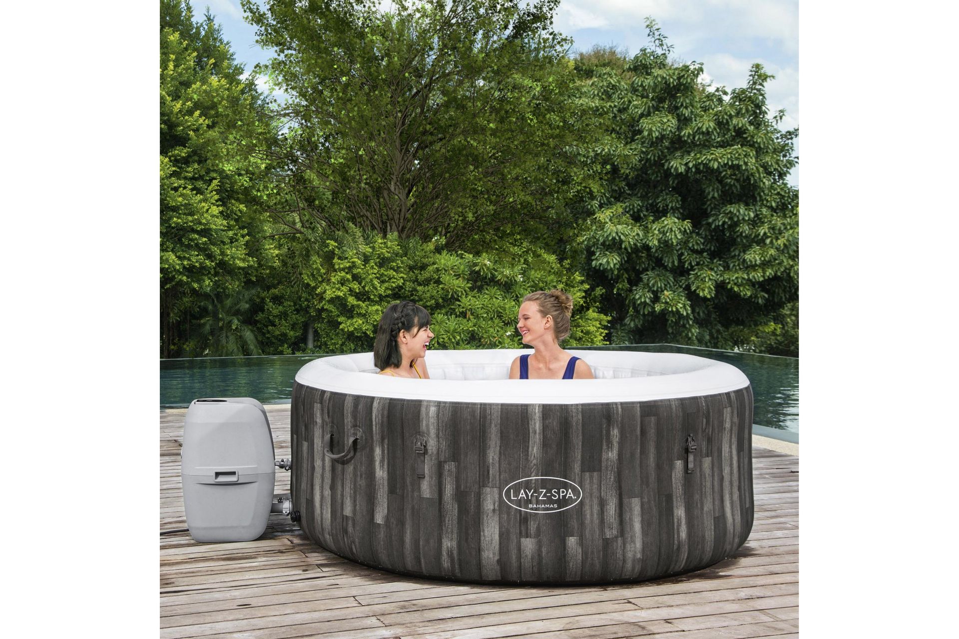 Lay-Z Spa Bahamas AirJet oppblåsbart spabad 2-4 personer Grå - Bestway - Hage - Utendørsbad - Spabad - Oppblåsbart spa