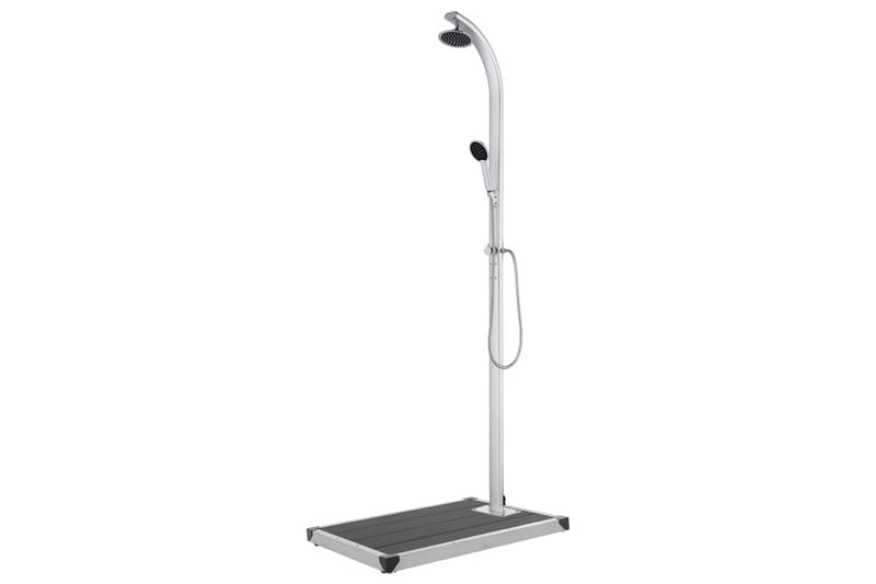 Hagedusj med grått dusjbrett 220 cm aluminium - Hage - Utendørsbad - Utedusj - Utedusj uten varme