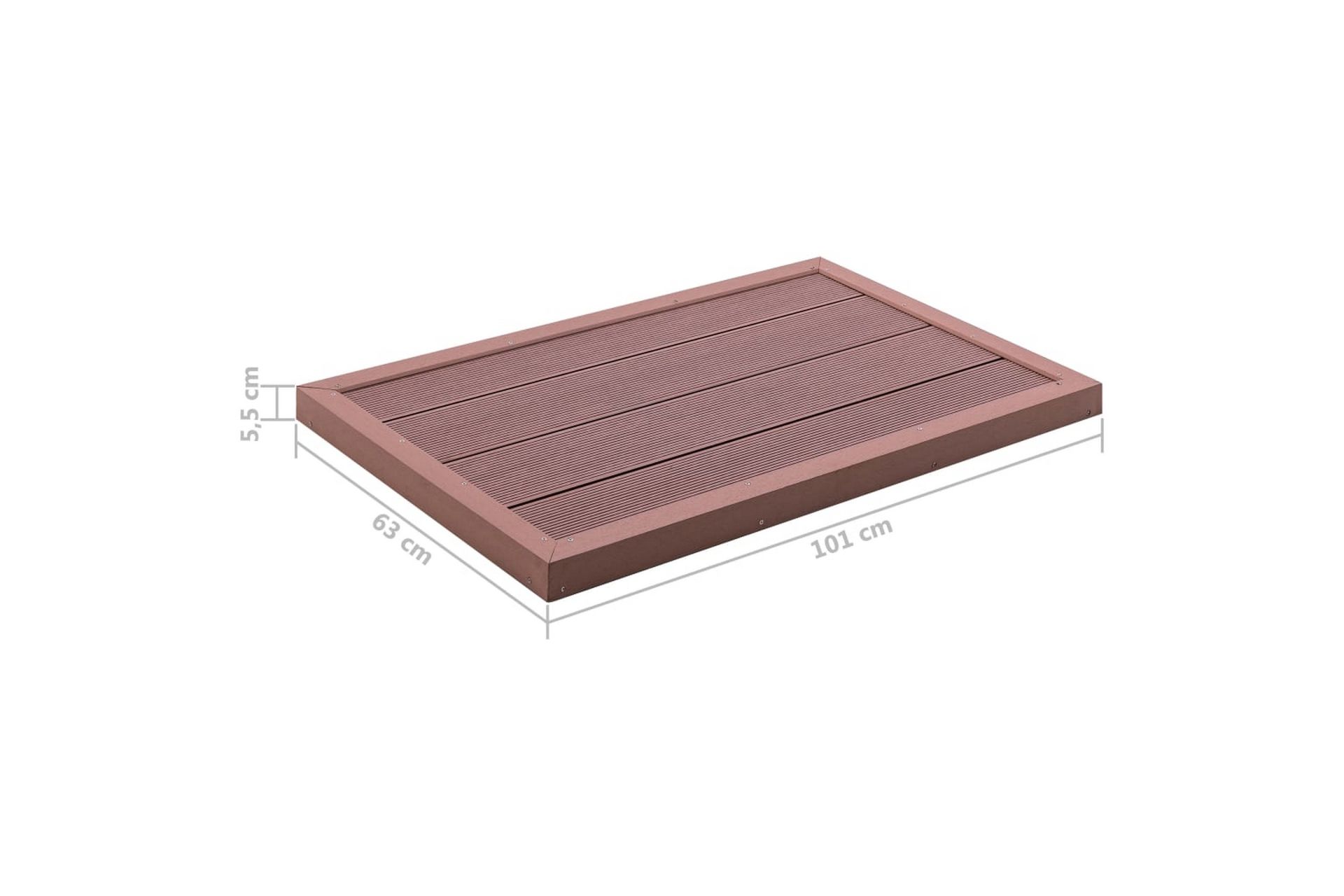 Gulvelement for soldusj brun 101x63x5,5 cm WPC - Hage - Utendørsbad - Utedusj - Utedusj soloppvarmet