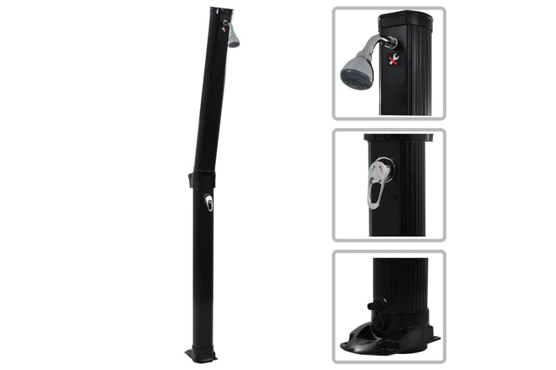 Sammenleggbar soldusj svart 214 cm 23 L - Hage - Utendørsbad - Utedusj - Utedusj soloppvarmet