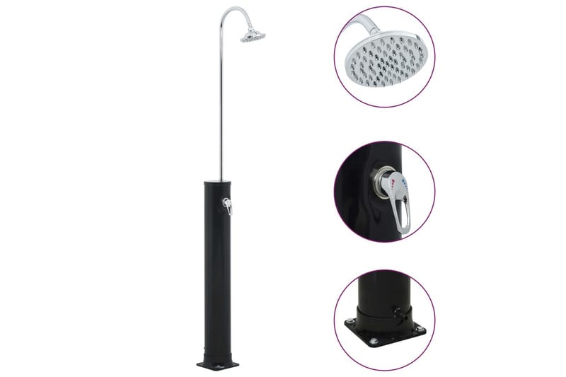 Soloppvarmet dusj svart 214 cm 20 L - Hage - Utendørsbad - Utedusj - Utedusj soloppvarmet