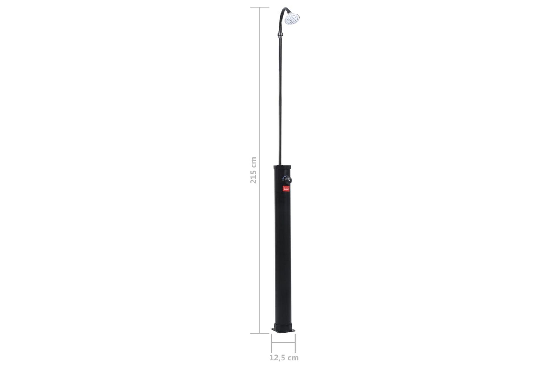 Soloppvarmet hagedusj svart 215 cm 8 L - Hage - Utendørsbad - Utedusj - Utedusj soloppvarmet