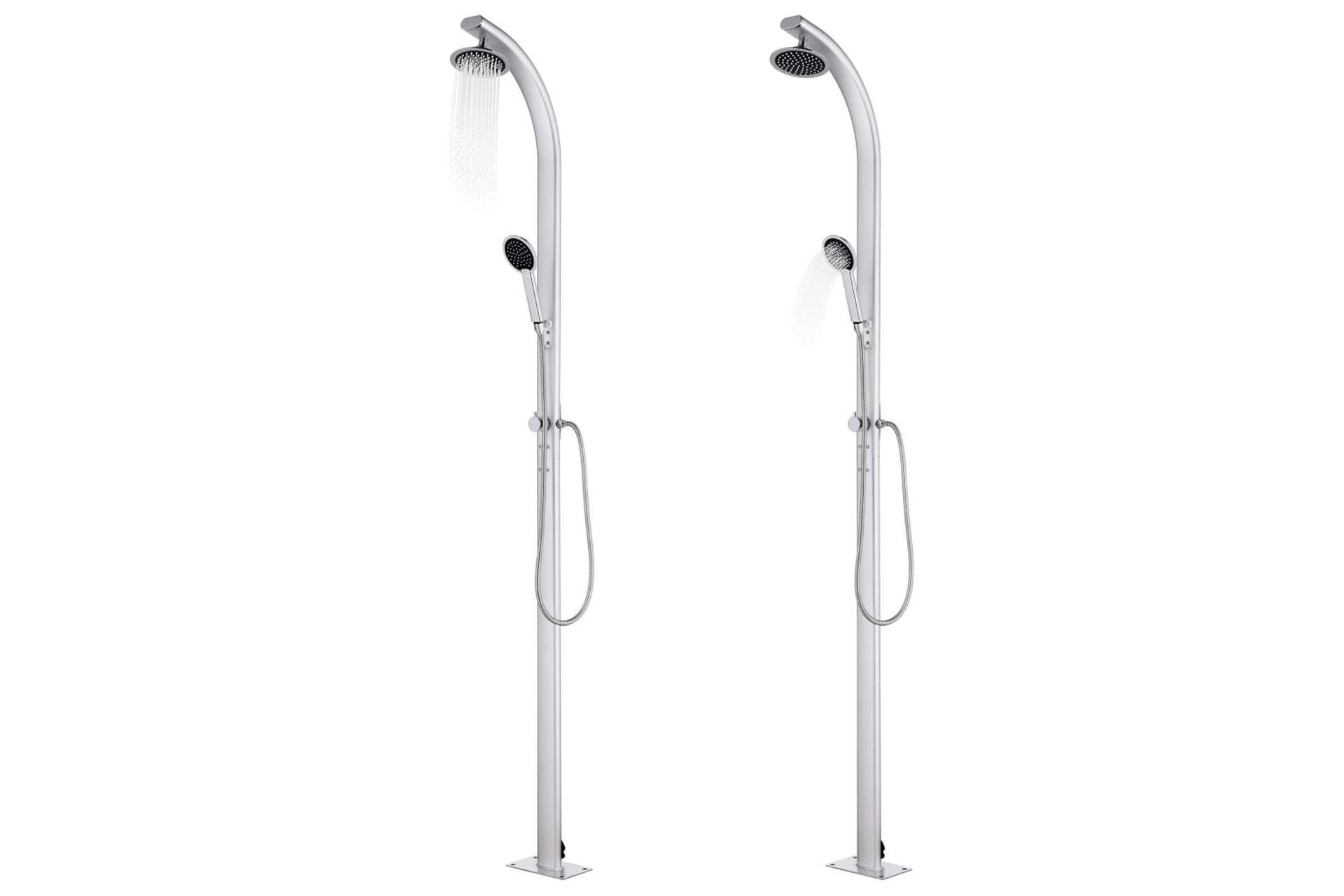 Hagedusj med brunt dusjbrett 220 cm aluminium - Hage - Utendørsbad - Utedusj - Utedusj uten varme