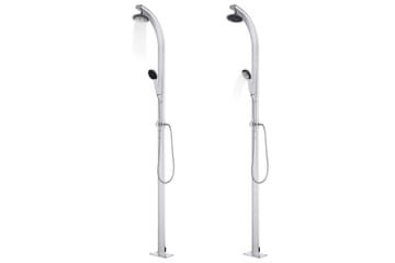 Hagedusj med brunt dusjbrett 220 cm aluminium - Hage - Utendørsbad - Utedusj - Utedusj uten varme