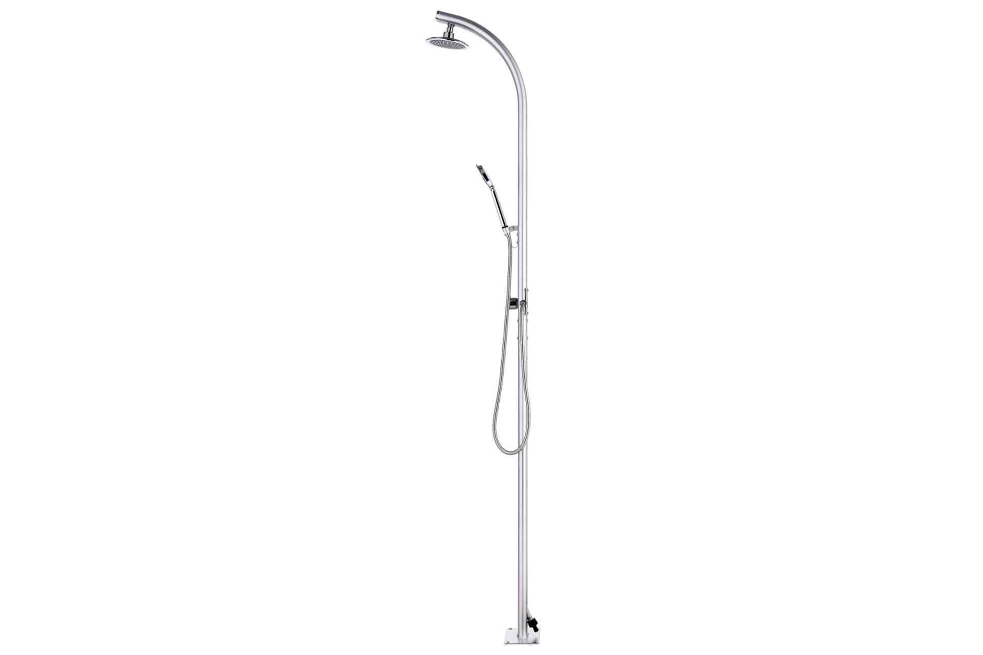 Hagedusj med brunt dusjbrett 220 cm aluminium - Hage - Utendørsbad - Utedusj - Utedusj uten varme