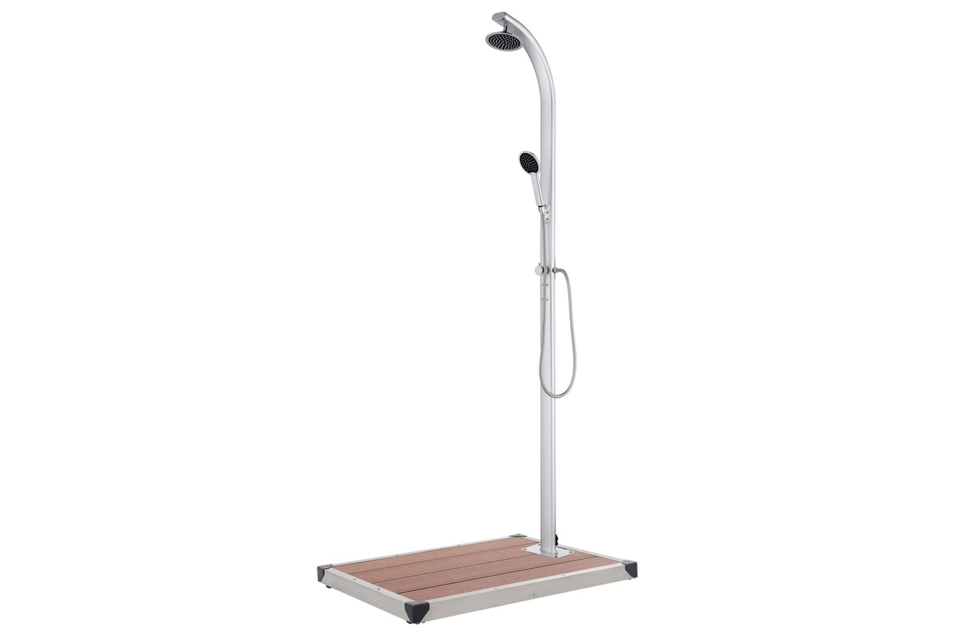 Hagedusj med brunt dusjbrett 220 cm aluminium - Hage - Utendørsbad - Utedusj - Utedusj uten varme