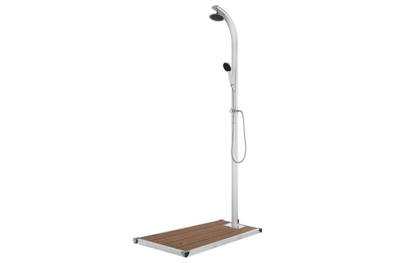 Hagedusj med brunt dusjbrett 220 cm aluminium - Hage - Utendørsbad - Utedusj - Utedusj uten varme