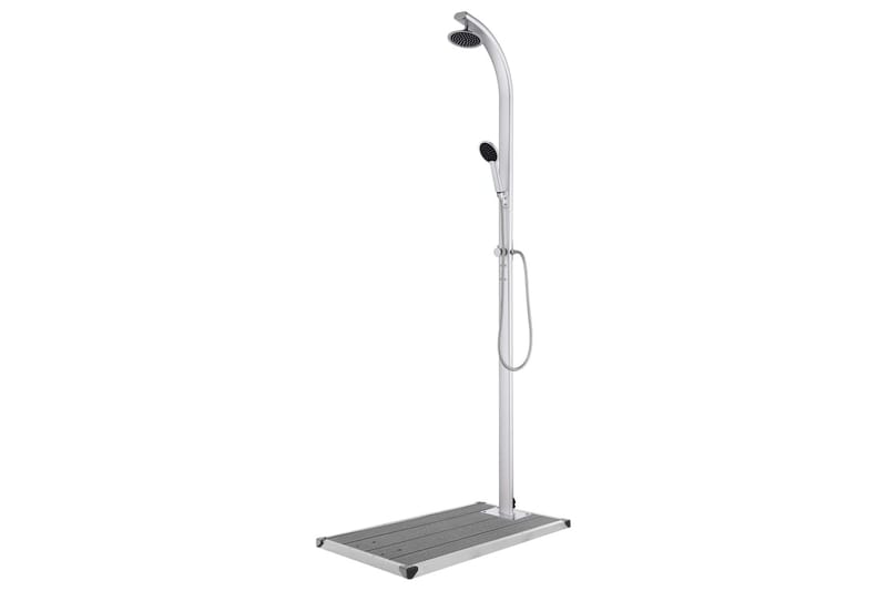 Hagedusj med grått dusjbrett 220 cm aluminium - Hage - Utendørsbad - Utedusj - Utedusj uten varme