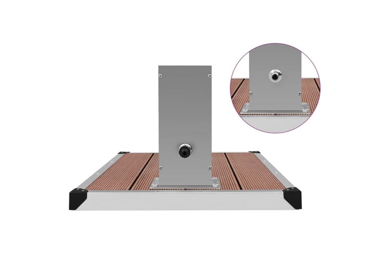 Utendørs dusj med brett WPC rustfritt stål - Utedusj uten varme