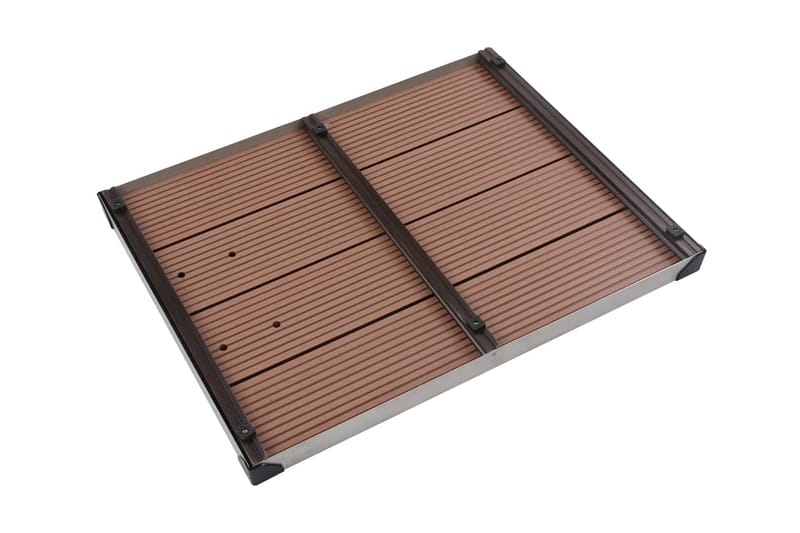 Utendørs dusjbrett WPC rustfritt stål 80x62 cm brun - Hage - Utendørsbad - Utedusj - Utedusj uten varme