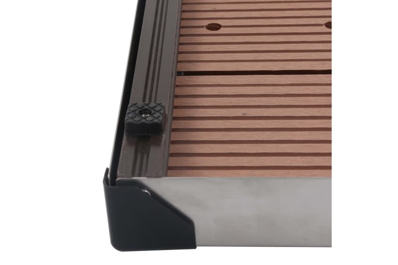 Utendørs dusjbrett WPC rustfritt stål 80x62 cm brun - Hage - Utendørsbad - Utedusj - Utedusj uten varme