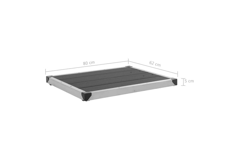 Utendørs dusjbrett WPC rustfritt stål 80x62 cm grå - Hage - Utendørsbad - Utedusj - Utedusj uten varme