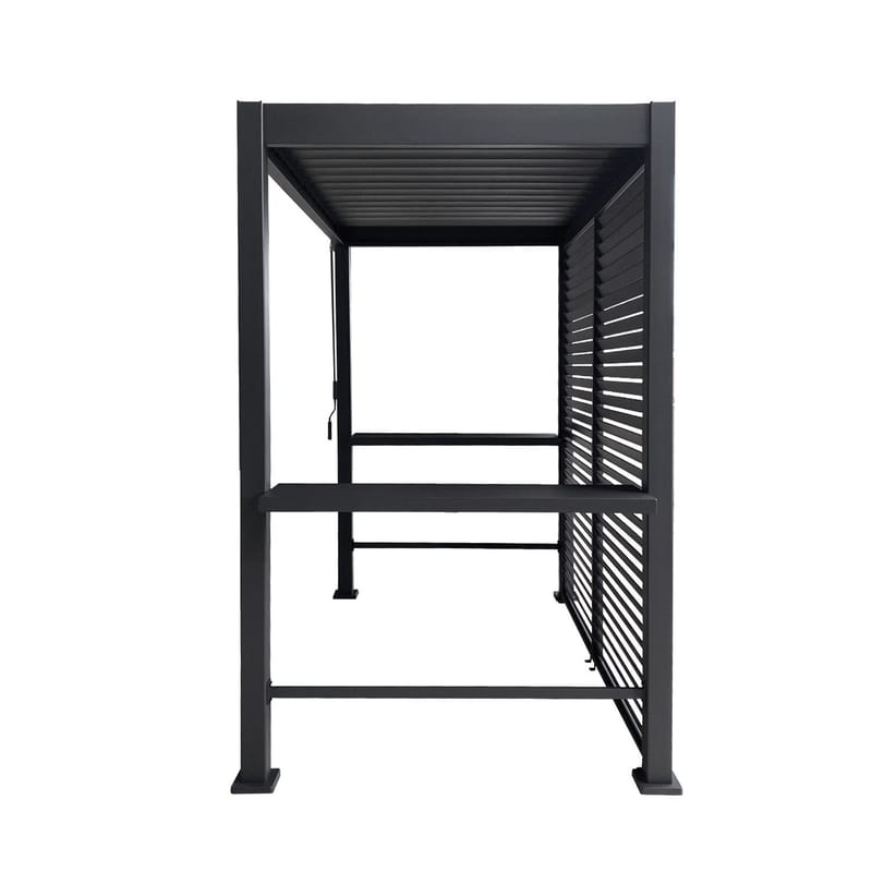 Bakvegg til paviljong HOME4YOU Mirador Bbq Mørk grå - Mørk grå - Hage - Uterom & feriehus - Lysthus & gazebo