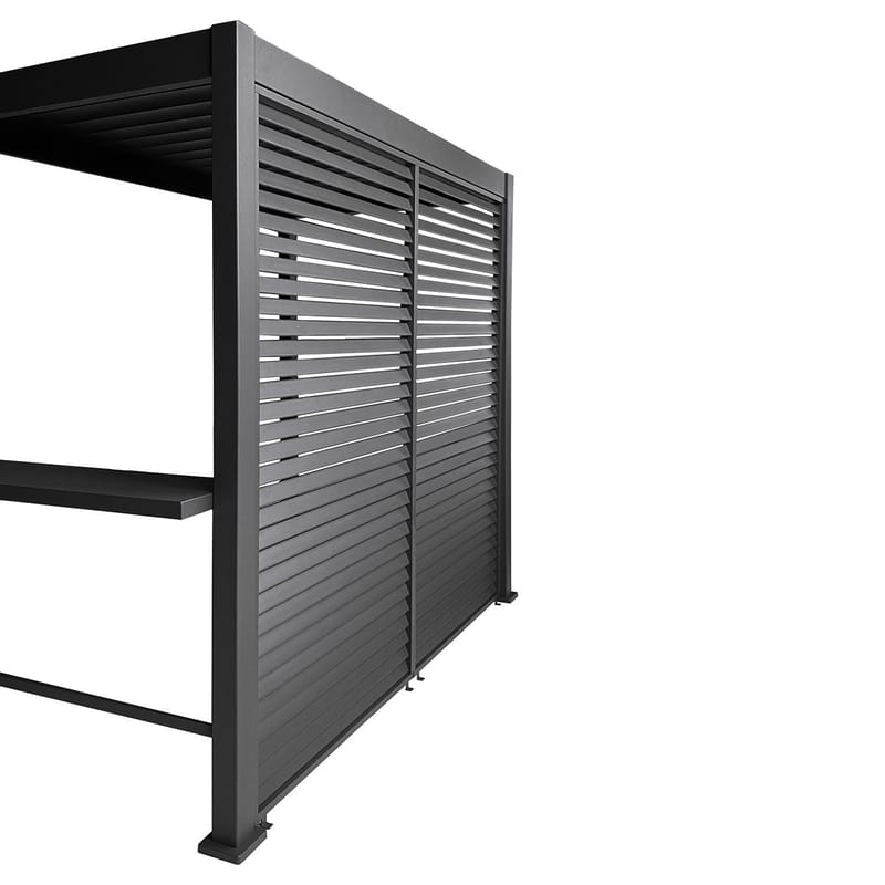 Bakvegg til paviljong HOME4YOU Mirador Bbq Mørk grå - Mørk grå - Hage - Uterom & feriehus - Lysthus & gazebo