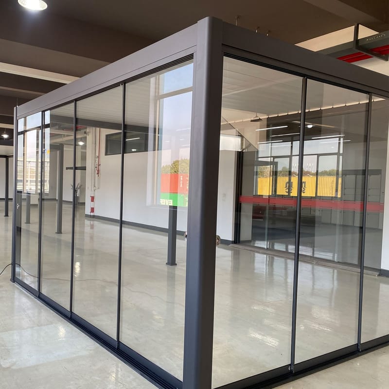 Skyvedører i glass til paviljong HOME4YOU Mirador-111 3 m - mørk grå / grå - Hage - Uterom & feriehus - Byggesett uterom - Uteromspartier & glasspartier - Skyvedør