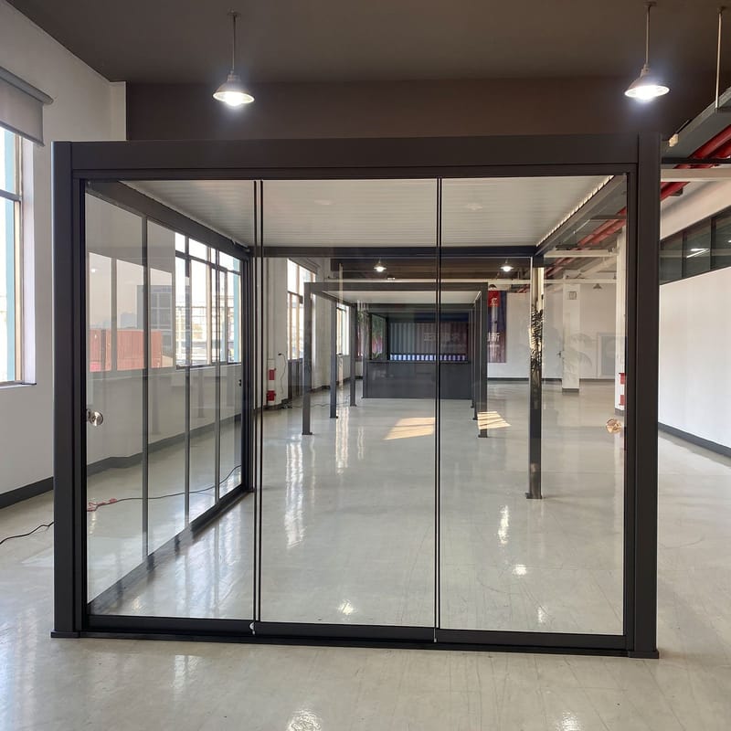 Skyvedører i glass til paviljong HOME4YOU Mirador-111 3 m - mørk grå / grå - Hage - Uterom & feriehus - Byggesett uterom - Uteromspartier & glasspartier - Skyvedør