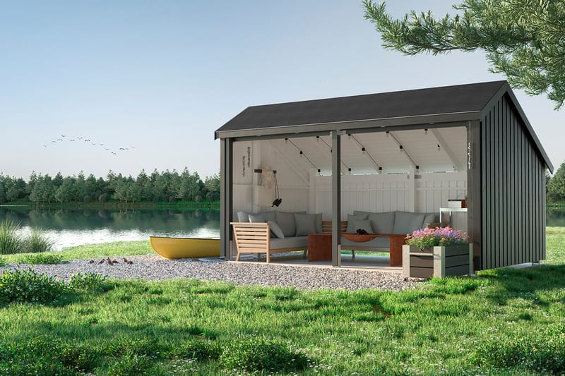 PLUS Multi Hagehus 10,5 m² - 2 Moduler Åpen - Grå - Hage - Uterom & feriehus - Hytter