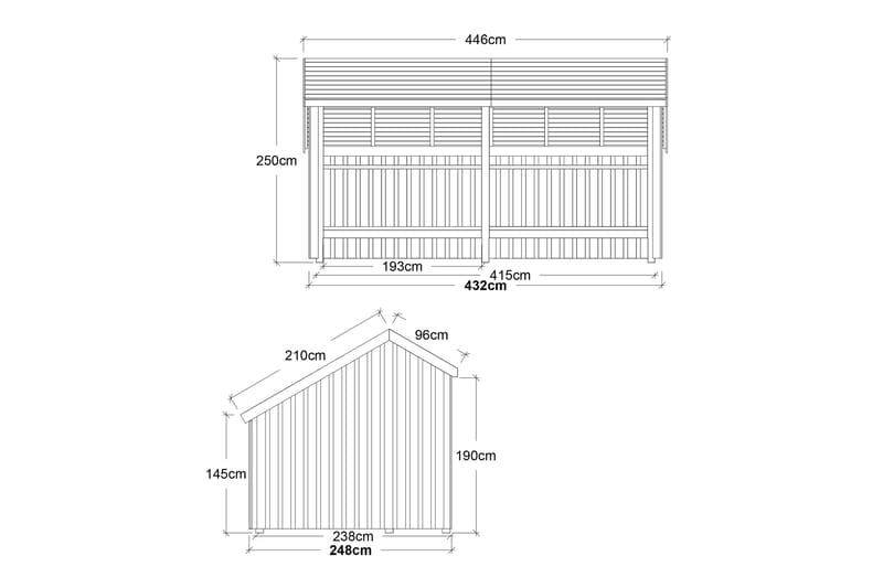 PLUS Multi Hagehus 10,5 m² - 2 Moduler Åpen - Grå - Anneks