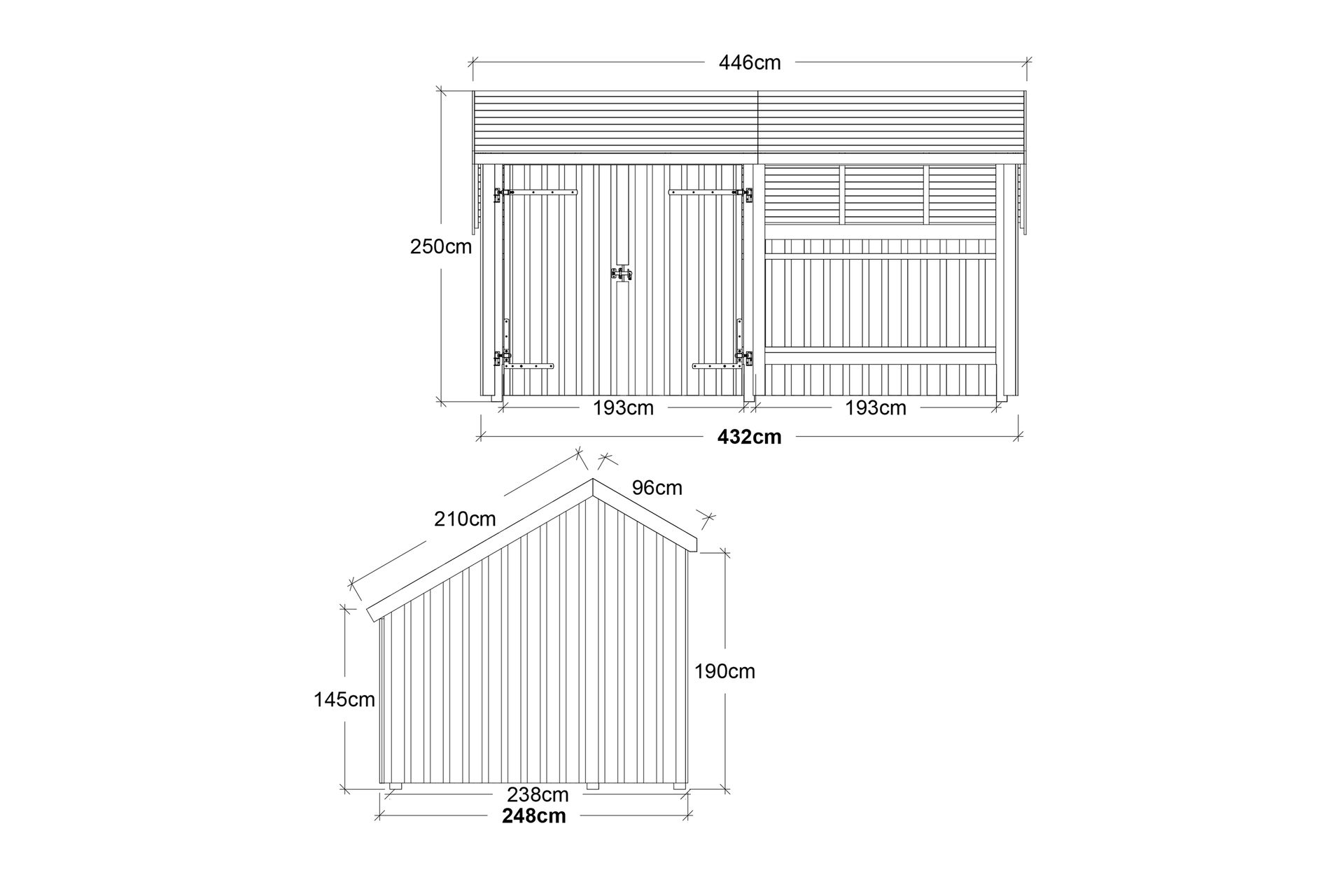 PLUS Multi Hagehus 10,5 m² - 2 Moduler med Dobbeldør - Grå - Hage - Uterom & feriehus - Hytter