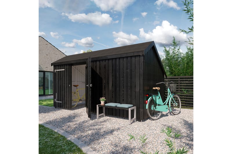 PLUS Multi Hagehus 10,5 m² - 2 Moduler med Dobbeldør - Grå - Hage - Uterom & feriehus - Hytter