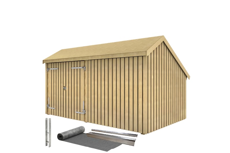 PLUS Multi Hagehus 10,5 m² - 2 Moduler med Dobbeldør - Grå - Hage - Uterom & feriehus - Hytter