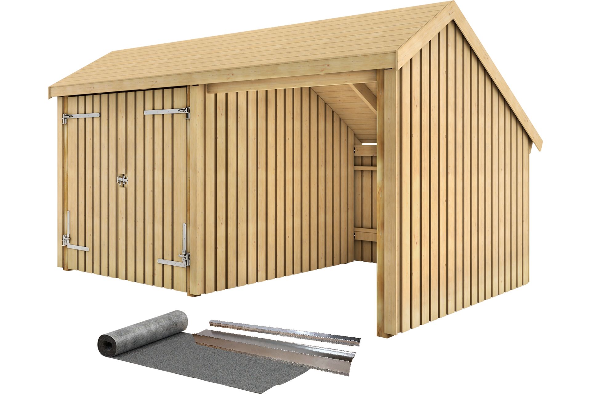 PLUS Multi Hagehus 10,5 m² - 2 Moduler med Dobbeldør - Grå - Hage - Uterom & feriehus - Hytter