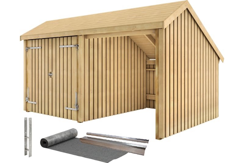 PLUS Multi Hagehus 10,5 m² - 2 Moduler med Dobbeldør - Grå - Hage - Uterom & feriehus - Hytter