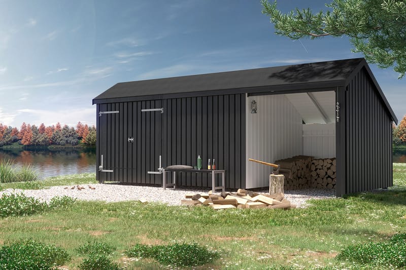 PLUS Multi Hagehus 15,5 m² - 3 Moduler med Dobbeldør - Grå - Hage - Uterom & feriehus - Hytter