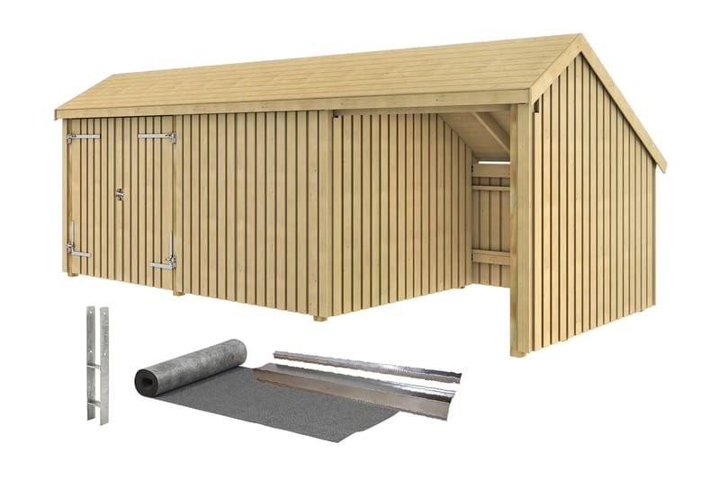 PLUS Multi Hagehus 15,5 m² - 3 Moduler med Dobbeldør - Grå - Hage - Uterom & feriehus - Hytter