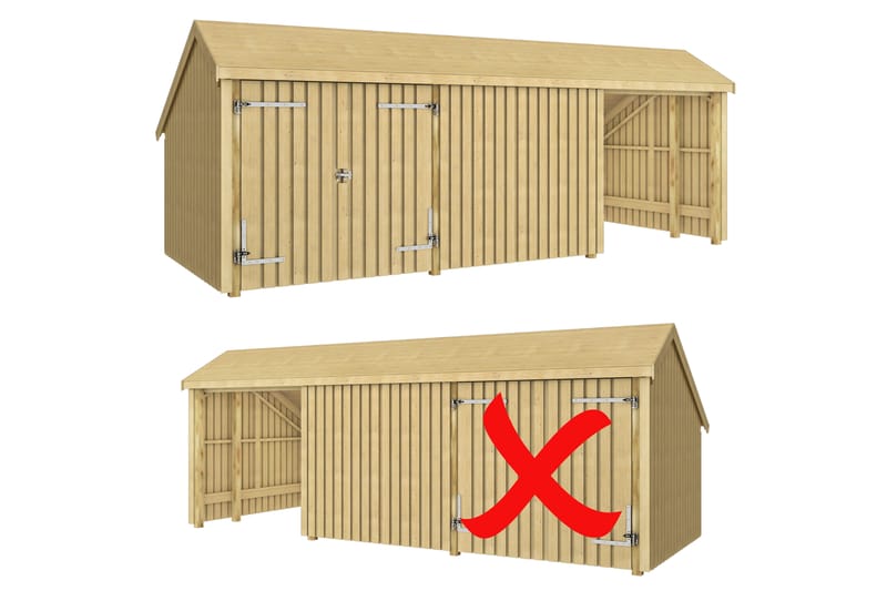 PLUS Multi Hagehus 15,5 m² - 3 Moduler med Dobbeldør - Grå - Hage - Uterom & feriehus - Hytter