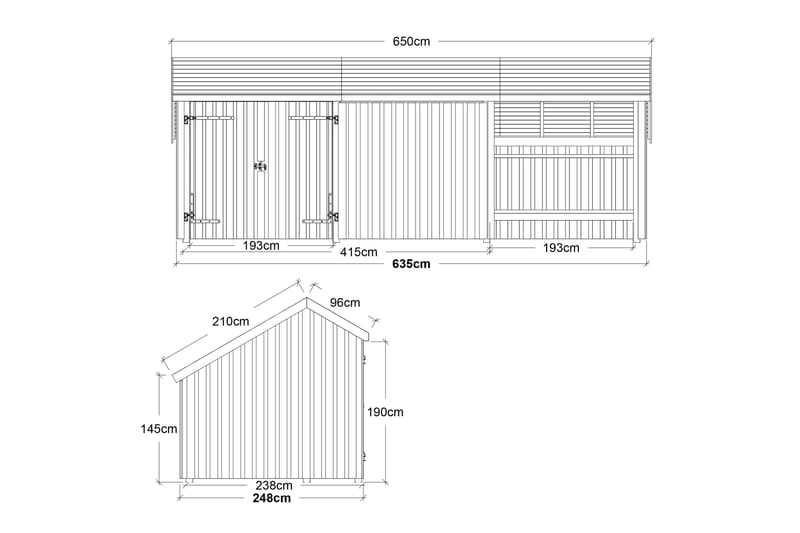 PLUS Multi Hagehus 15,5 m² - 3 Moduler med Dobbeldør - Grå - Hage - Uterom & feriehus - Hytter