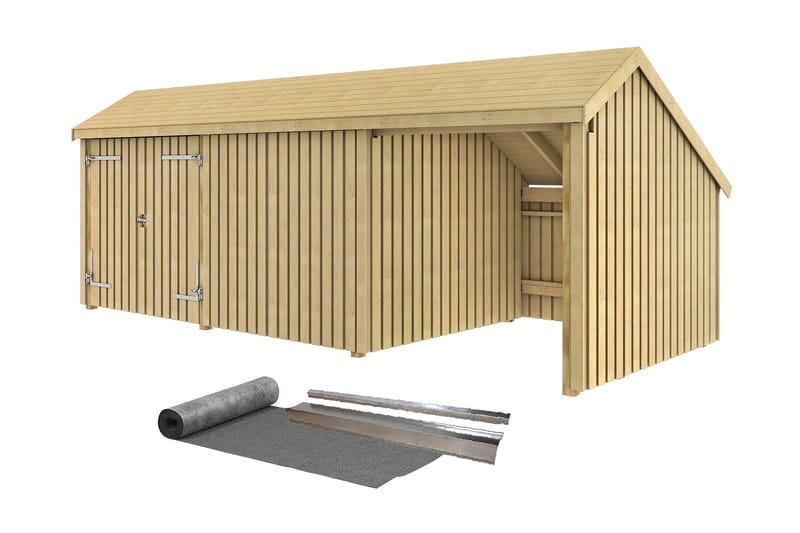 PLUS Multi Hagehus 15,5 m² - 3 Moduler med Dobbeldør - Grå - Hage - Uterom & feriehus - Hytter