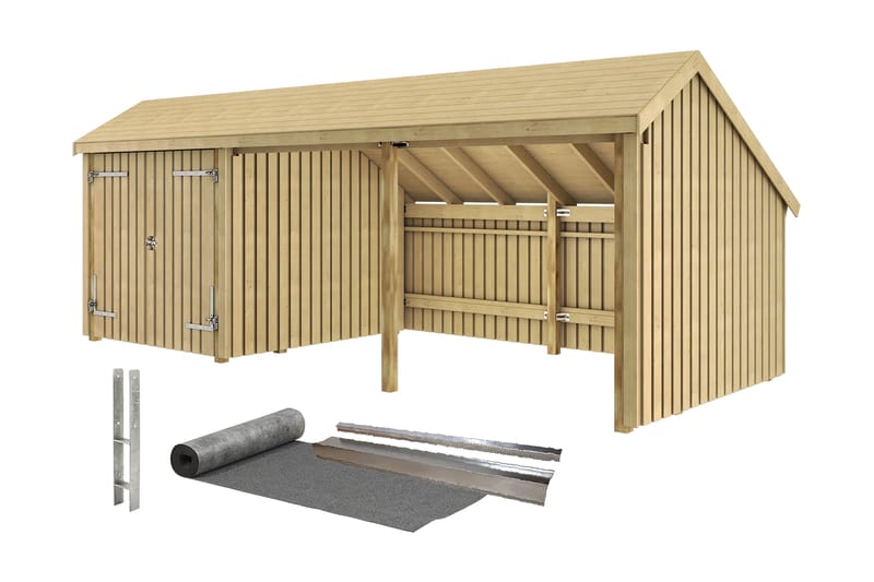 PLUS Multi Hagehus 15,5 m² - 3 Moduler med Dobbeldør - Grå - Hage - Uterom & feriehus - Hytter