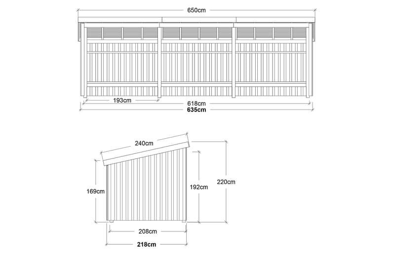 PLUS Nordic Multi Hagehus 14 m² - 3 Moduler Åpen - Grå - Anneks