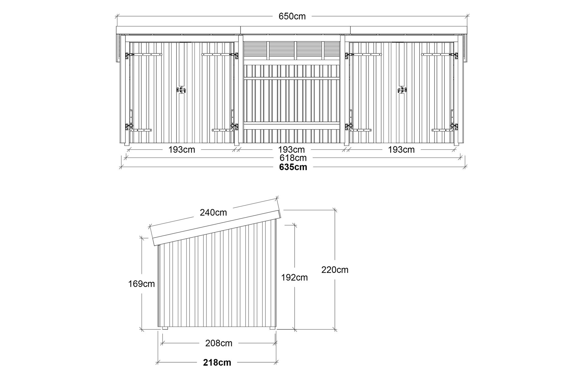 PLUS Nordic Multi Hagehus 14 m² - 3 Moduler 2 Dobbeldørar - Grå - Hage - Uterom & feriehus - Hytter