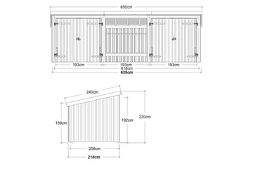 PLUS Nordic Multi Hagehus 14 m² - 3 Moduler 2 Dobbeldørar - Grå - Hage - Uterom & feriehus - Hytter