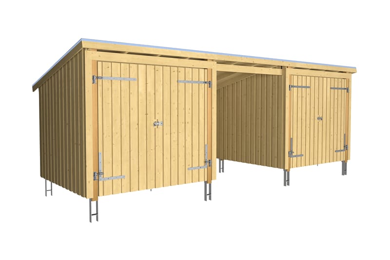 PLUS Nordic Multi Hagehus 14 m² - 3 Moduler 2 Dobbeldørar - Grå - Hage - Uterom & feriehus - Hytter