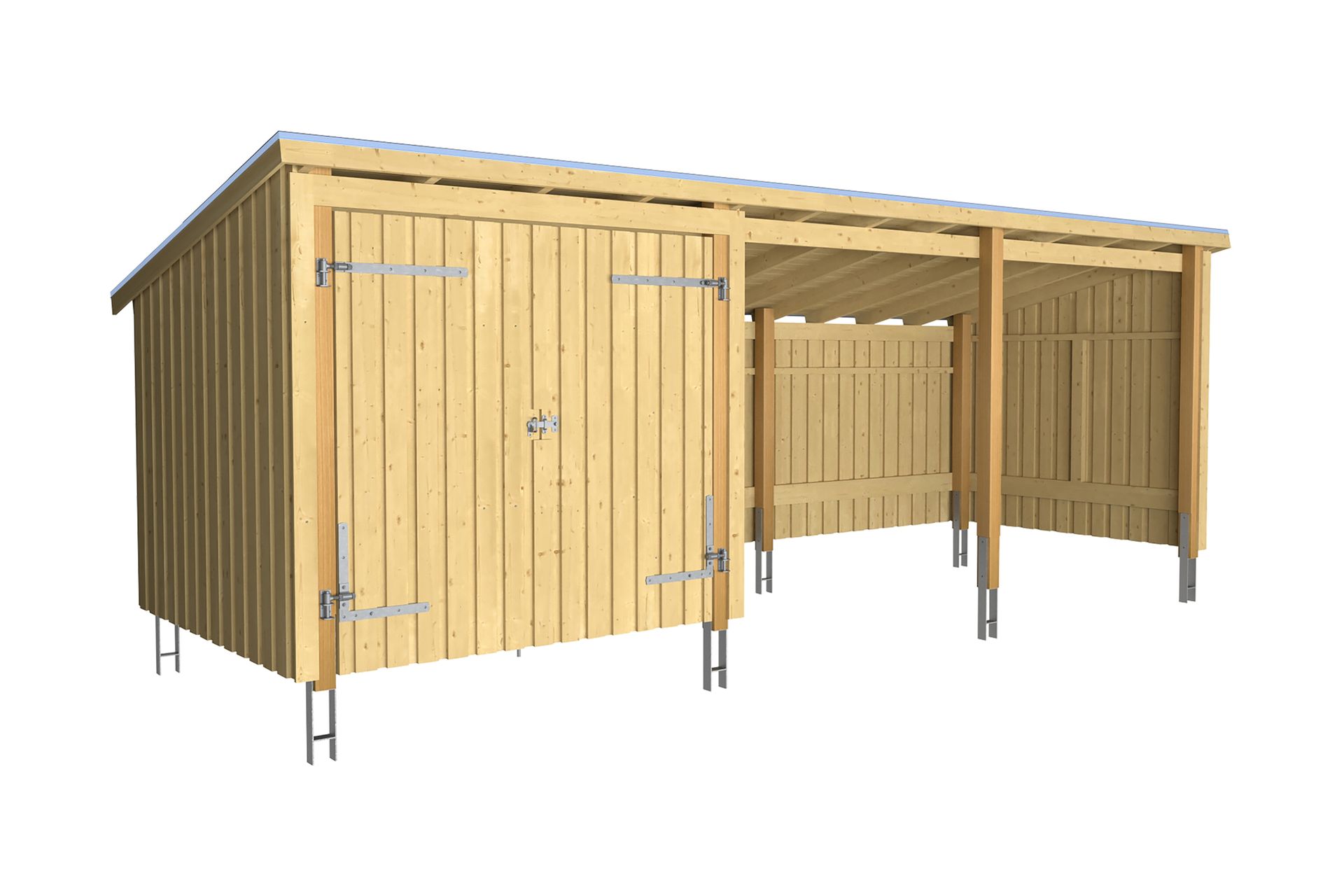 PLUS Nordic Multi Hagehus 14 m² - 3 Moduler med Dobbeldør - Grå - Hage - Uterom & feriehus - Hytter
